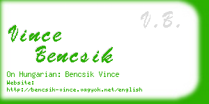 vince bencsik business card